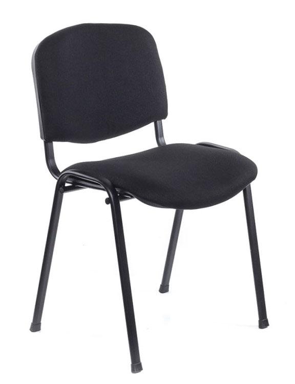 Стілець на квадратній металевій трубі,ISO чорний, тканина,(АЛМАНТ),410х470х810 мм.